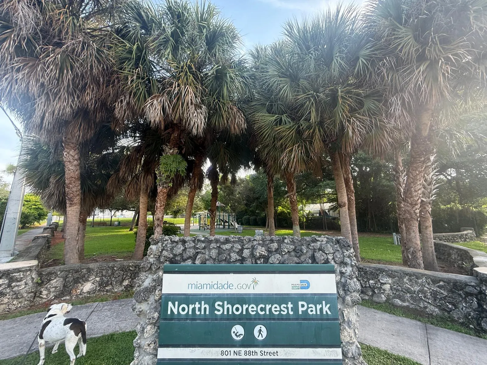 North Shorecrest Park sign at entrance